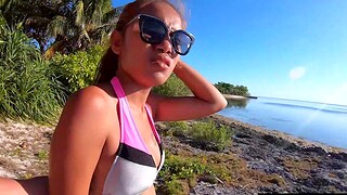 Thai GF sexual relations on the beach in Philippines